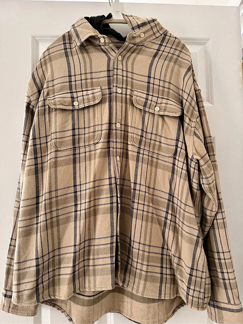 Men’s American Eagle Plaid Shirt in Brown & Black XL Like New